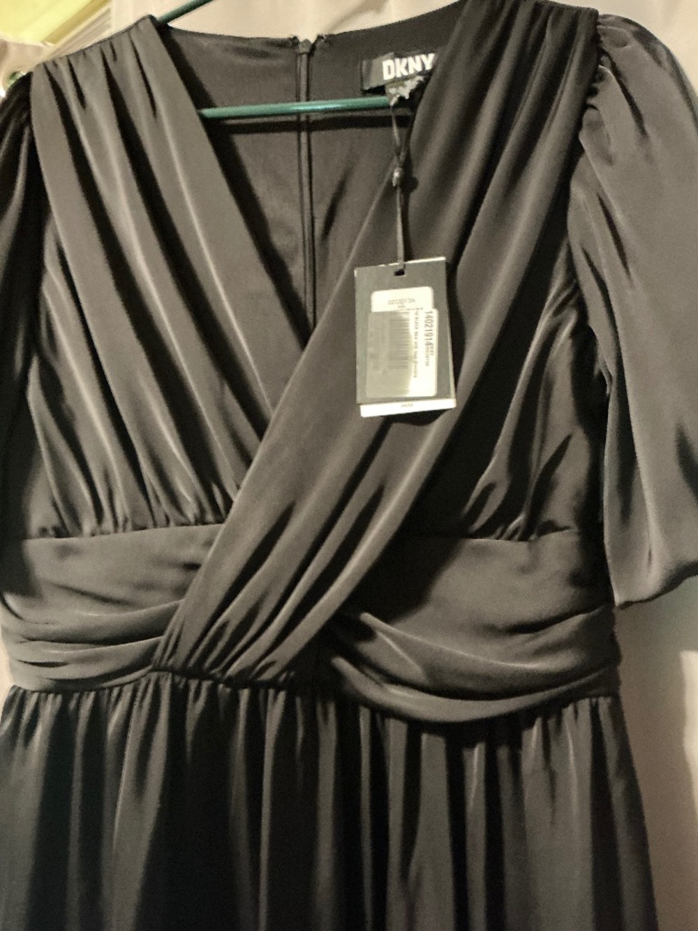 NWT DKNY Black Satin Dress size 10